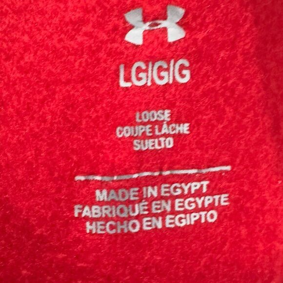 Under Armour Men's Red Fleece Graphic Hoodie Loose Fit Pullover size Large NWT - Picture 4 of 6